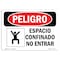 Signmission OSHA Danger, Confined Space Do Not Enter Spanish, 24in X 18in Decal, OS-DS-D-1824-LS-1082 OS-DS-D-1824-LS-1082 - alternate 1